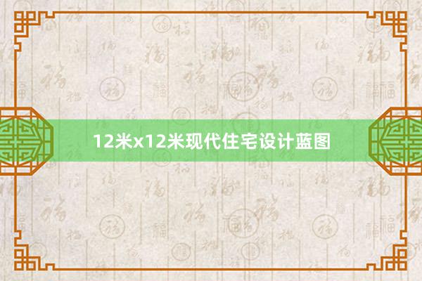 12米x12米现代住宅设计蓝图